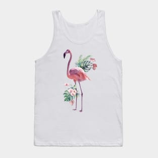 Tropical Flamingo Standing Watercolour Tank Top